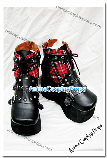 Black Red Cosplay Shoes 01