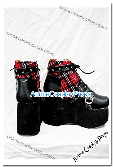 Black Red Cosplay Shoes 01