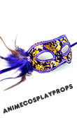 Masquerade Carnival Princess Feather Purple Venice Mask 01
