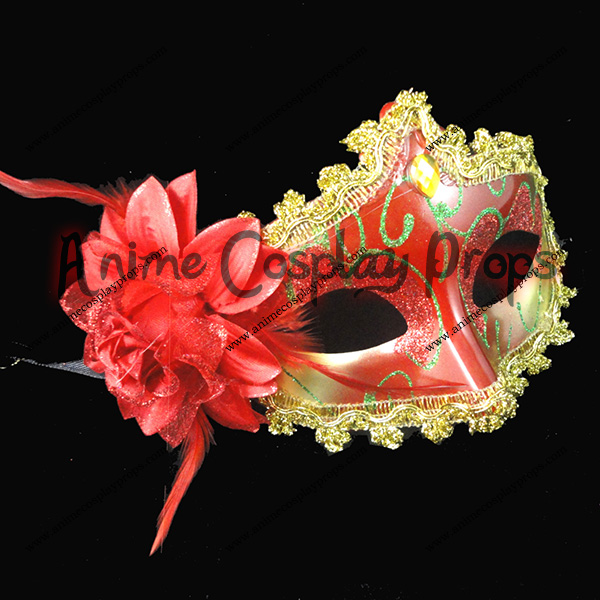 Masquerade Carnival Party Red Venice Mask 01